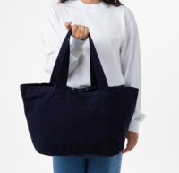 Bolsa de Compras de Lona de Algodón Grande con Logotipo Personalizado, Bolso Tote de Moda con Logotipo