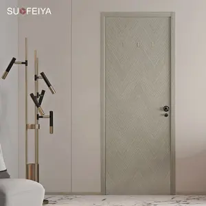 索飞亚现代灰色木纹木质室内摇摆房屋门设计在中国