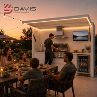 Ensemble de cuisine extérieure complet, armoires modulaires en acier inoxydable avec barbecue, évier, îlot de rangement, comptoir pour patio