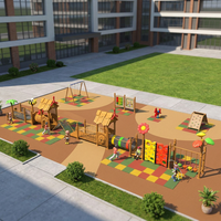 Équipement complet de terrain de jeux pour enfants, structures de jeux d'extérieur industrielles et commerciales pour enfants