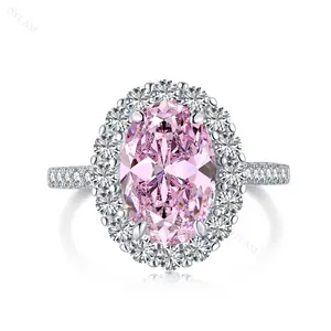 S925 plata esterlina CZ Cubic Zirconia anillo de oro rosa corazón anillo grueso compromiso de boda anillos rosas joyería Mujer