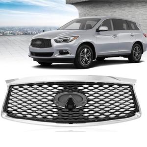 Rejilla Delantera para Infiniti Qx60, Diseño Panal de Abeja, Electrochapada en Negro, Pieza de Repuesto 2016-2020 - Product Image 1