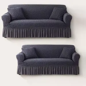 Juego de Fundas para Sofá Elleine, 3 Piezas, Elásticas y Ajustables, Color Sólido, Lavables a Máquina, Estilo Clásico - Product Image 6