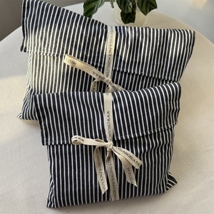 BSCI Custom Stripe Portable Travel Cosmetics Wash Makeup <b>Bag</b> Stripes Large Toiletry Pouch Cotton Canvas Envelope Make up <b>Bag</b> - Product Image 3
