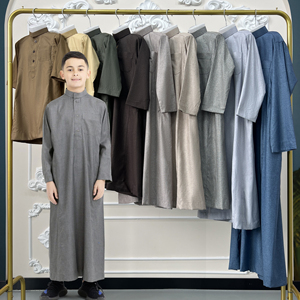 ثوب إسلامي مريح وناعم للبيع من المصنع دبي جبة عربية ثوب مغربي سعودي للأطفال - Product Image 2