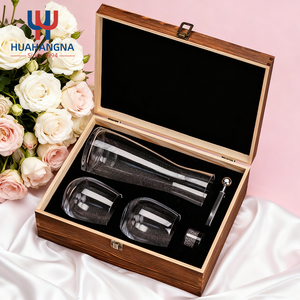 Juego de 5 Decantadores de <span class=keywords><strong>Vino</strong></span> de Cristal Transparente con Copas sin Tallo y Accesorios para Abrir <span class=keywords><strong>Vino</strong></span> en Caja de Regalo de Madera - Product Image 2