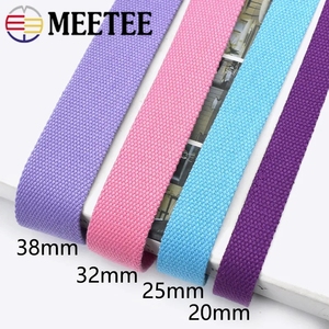 Meetee AP342 20/25/32/38mm Thicken 2mm Canvas <strong>Webbing</strong> Ribbon <strong>Strap</strong> for Backpack Belt Woven Bands Sew DIY Crafts Accessory - Product Image 5