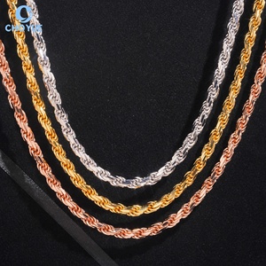 Precio al por mayor Cadena cubana de moissanita de plata de ley 925 chapada en oro de 18K de 6mm, Collar de moda, Joyería para fiesta, Regalo - Product Image 1