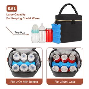 Insulated Baby Bottle Cooler Bag with Ice Pack Fits 6 Bottles Breast Milk Storage Bag for Travel and Daycare - Product Image 4