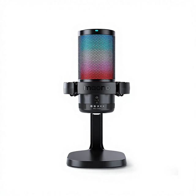 Professional DM20 New Model RGB Cardioid Noise Cancelling Dynamic Gaming Desktop USB Recording Studio Microphone Live Streaming