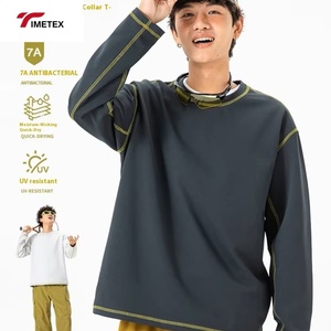 TIMETEX-Sudadera de cuello redondo ligera personalizable OEM para hombre, y hombros caídos Sudadera con capucha, diseño bordado, patrón sólido, 2XL, ciclismo - Product Image 2