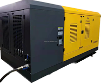 Portable 18-24bar vis compresseur d'air 220V moteur roulement PLC pour forage de roche lubrifié alimenté au gaz 20bar moteur de travail