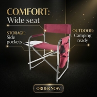 Chaise de camping pliable moderne en acier inoxydable, légère et durable, avec table d'appoint, idéale pour les directeurs de camping – Conception personnalisée