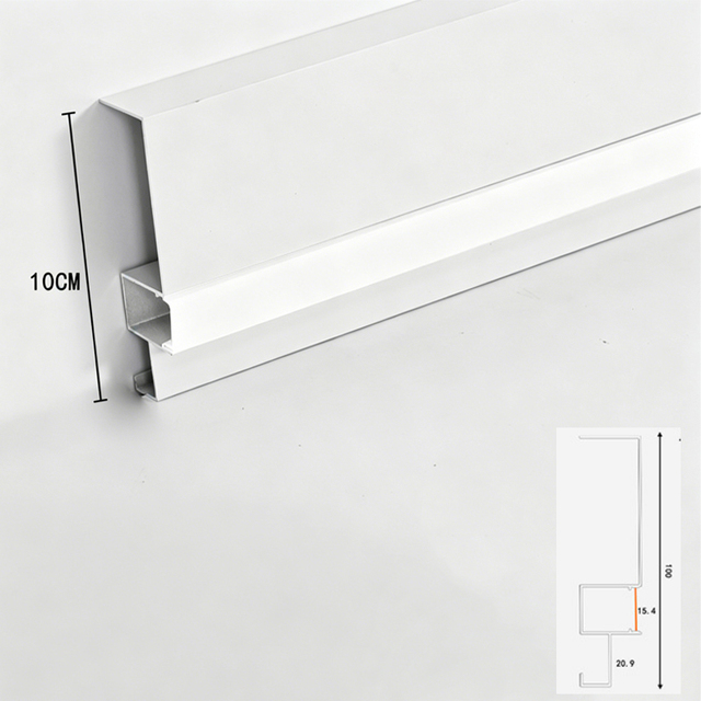 modern 10cm Aluminum LED ceiling moulding decorative strip metal Surface-mounted integrated light slot for Office Building