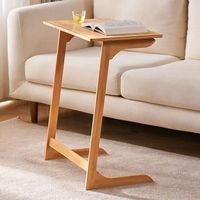 Bureau d'écriture mobile moderne avec pieds en bambou, console et table d'appoint pour bureau à domicile, salon et salle à manger - Utilisations multiples