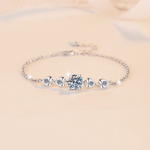 Sang trọng sáng bóng 1CT Vòng Kim Cương cú pháp kim cương S925 Sterling Silver vvs D màu moissanite Vòng đeo tay cho phụ nữ phụ nữ - Product Image 2