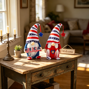 Figuras de gnomos del Día de la Independencia, muñecos de peluche rojos, blancos y azules, decoración de mesa para el hogar de estilo americano, adornos para fiestas - Product Image 2