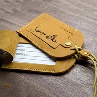 Étiquettes d'identification de sac de voyage en PU vierges pour logo DIY, étiquette anti-perte, étiquette de bagage en cuir avec porte-nom pour accessoires de sac