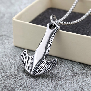 สร้อยคอจี้รูปสมอเรือสแตนเลส แฟชั่นสำหรับทุกเพศ ของขวัญเครื่องประดับ - Product Image 1