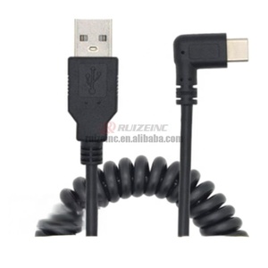 Câble de données à ressort Type-C double Usb3.1 à <span class=keywords><strong>angle</strong></span> de 90 degrés, coudé à gauche et à droite - Product Image 3