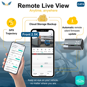 VIEVGUARB Dash <span class=keywords><strong>Cam</strong></span> 4G con Cloud |   Registrazione Frontale 2.5K |   Controllo dell'app per il monitoraggio del parcheggio |   Localizzazione GPS |   Versione UA |   <span class=keywords><strong>CAT</strong></span> 4 - Product Image 2