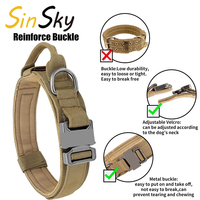 Ensemble collier et laisse tactique personnalisé SinSky, laisse de chien en nylon durable, réglable, résistante, pour la marche et l'entraînement