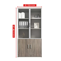 Armoire de rangement de bureau moderne, modulaire, écologique, de taille personnalisée, avec portes en verre trempé, en bois, pour bureau d'entreprise