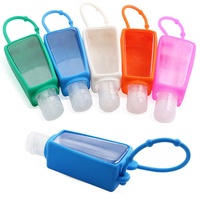 Nouvelles Bouteilles de Voyage Personnalisées en PET de 30 ml, Format de Poche, Vides, en Plastique, Faciles à Transporter, pour Gel Hydroalcoolique et Gel Douche, avec Support en Silicone