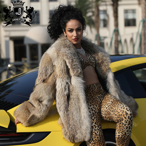 Giacca in Pelliccia di Coyote Premium Janefur per Donne, Stile Nobile e Lussuoso <span class=keywords><strong>con</strong></span> Risvolto, Cappotto in Vera Pelliccia di Lupo - Product Image 5
