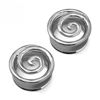 Unique Snail Hollow Tunnel d'oreille, dilatateur de calibre 8-25mm en acier inoxydable, bijou de piercing corporel unisexe au design original