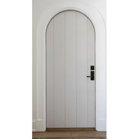 Meilleure vente Porte intérieure en bois au design classique Porte rustique à arche ronde avec fenêtres