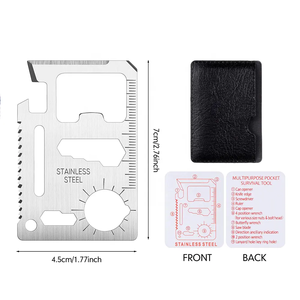 Tarjeta DE CRÉDITO Multi 11 en 1 Cartera Herramienta Lata Cuchillo Abrebotellas Destornillador Regla Tarjeta compacta para reparaciones Actividades de camping - Product Image 1