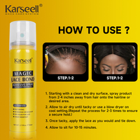 Nouveautés Marque privée Réservoir en aérosol Tenue forte Perruque Fondante Spray Adhésif pour colle à cheveux Spray Fondant pour dentelle