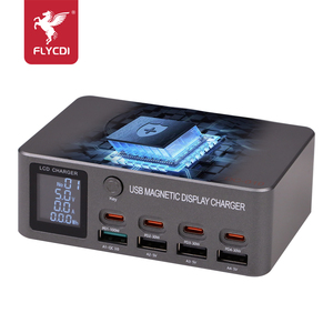 Adaptateur d'alimentation USB FLYCDI 8 ports 140W PD avec écran LED pour ordinateur portable et appareils mobiles, chargeur pour la maison et les voyages - Product Image 4
