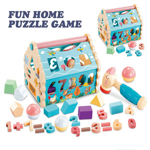 Juguete Educativo Multifuncional Montessori para Bebés, con Números, Gráficos y Colores, Juego de Reconocimiento, Rompecabezas de Bloques de Construcción con Martillo - Product Image 2
