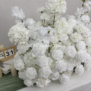 ดอกไม้ประดับทางเดินงานแต่งงานสดชื่นเป็นธรรมชาติ สีขาว ดอกไม้ประดิษฐ์สำหรับทางเดิน ตกแต่งทางเข้าอย่างทันสมัย - Product Image 5
