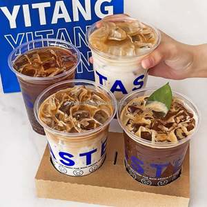 Gobelets en plastique jetables à paroi simple personnalisés de 24 oz pour café glacé, tequila, soda, eau minérale et boissons, diamètre 90 mm - Product Image 1