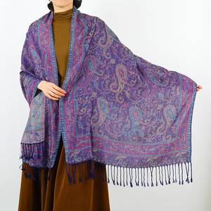 Individueller Polyester Baumwolle Damen-Shawsl-Schal Blumendruck-Schals klassische Paisley-Ausschnitt-Wandung Damen-Schal Hijab mit Schal - Product Image 4