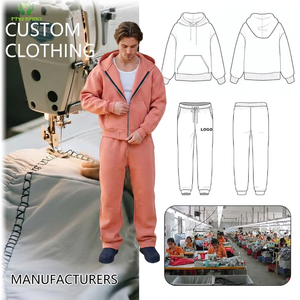 Custom Logo Plus Size Casual Solid Heavyweight Spring Eco-Friendly 100% Organic Cotton Seamless Loose Fit Hoodies Sweatpants - Product Image 1