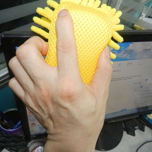 Esponja de limpieza de autos Chenille, amarilla, de alta densidad y absorbente, para lavado de vehículos, 27g - Product Image 1