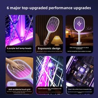 Nouvelle Lampe Anti-Moustiques Électrique 2-en-1 Rechargeable par USB, Batterie Intégrée, Conception Anti-Chute, Lumière Violette, pour l'Exportation