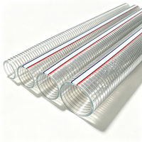 Tuyau flexible antistatique en PVC renforcé de fil d'acier spiralé transparent pour pompe à eau