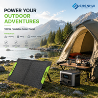 Panneau solaire pliable portable en silicium monocristallin pour station d'alimentation portable 100 W, étanche, pour le camping en plein air