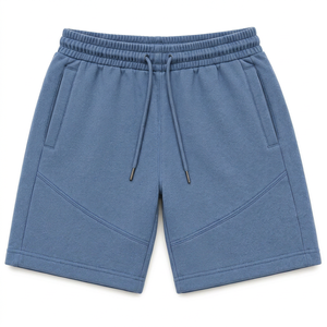Custom <b>Men's</b> Blue Fleece <b>Shorts</b> Drawstring Casual Sweat <b>Shorts</b> Cotton Blend Athletic <b>Lounge</b> Wear - Product Image 1