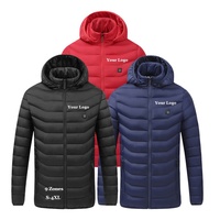 Nouvelle Veste Chauffante Unisexe 21 Zones, Manteau Thermique Léger d'Hiver à Capuche Détachable, Veste Chauffante Électrique (Batterie Non Incluse)