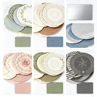 Lot de sous-verres ronds personnalisés en papier avec impression dorée, pour la maison, le bar, la cuisine, l'hôtel
