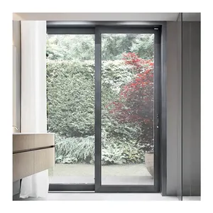 Alucasa סיני windows דלת invisible כפולה זכוכית פטיו בהתאם אלומיניום אנכי הזזה דלתות חיצוני