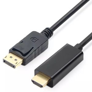 Puerto de pantalla chapado en oro de 1,8 m, adaptador macho a macho de DP a <span class=keywords><strong>HDMI</strong></span> 2,0, Cable de vídeo <span class=keywords><strong>hdmi</strong></span> a dp para Monitor de PC, 6 pies, 1080P - Product Image 1