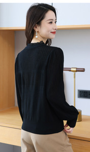 Sweater Vintage wanita, kemeja lengan panjang kasual gaya Korea musim gugur modis - Product Image 4