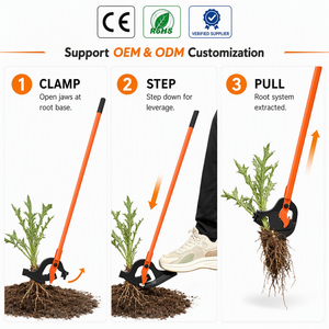 JH-Mech Durable Brush Grubber OEM ODM Garden Shrub Clearing Manual Operated Hardened Steel Teeth Solid Steel Root Remover - Product Image 5